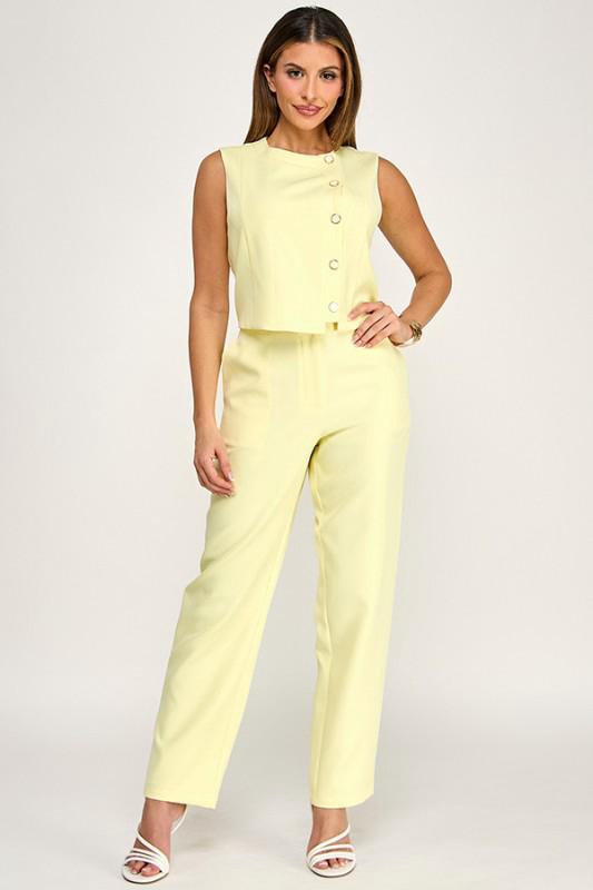 Set de pantalón largo asimétrico - 44705STYELLOW