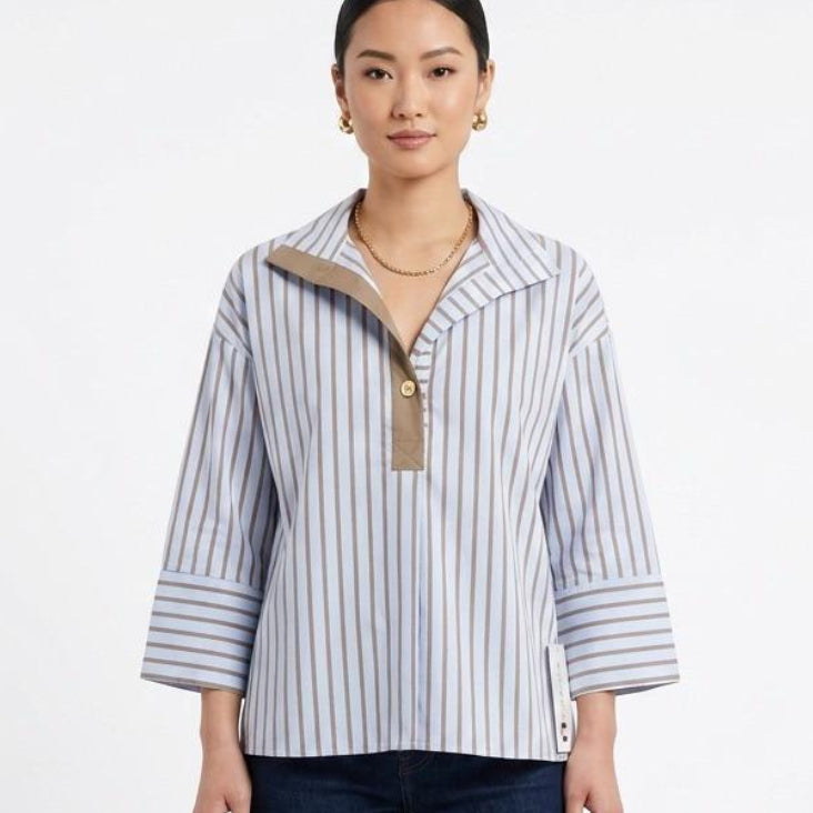 Blusa larga con rayas - 1061051
