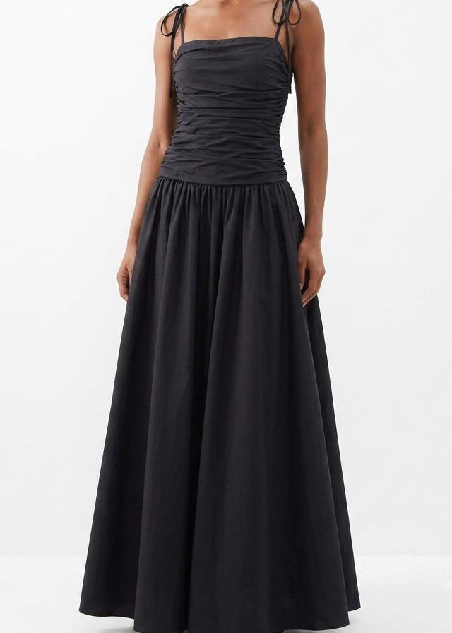 Vestido negro largo tipo bubble - VID53198