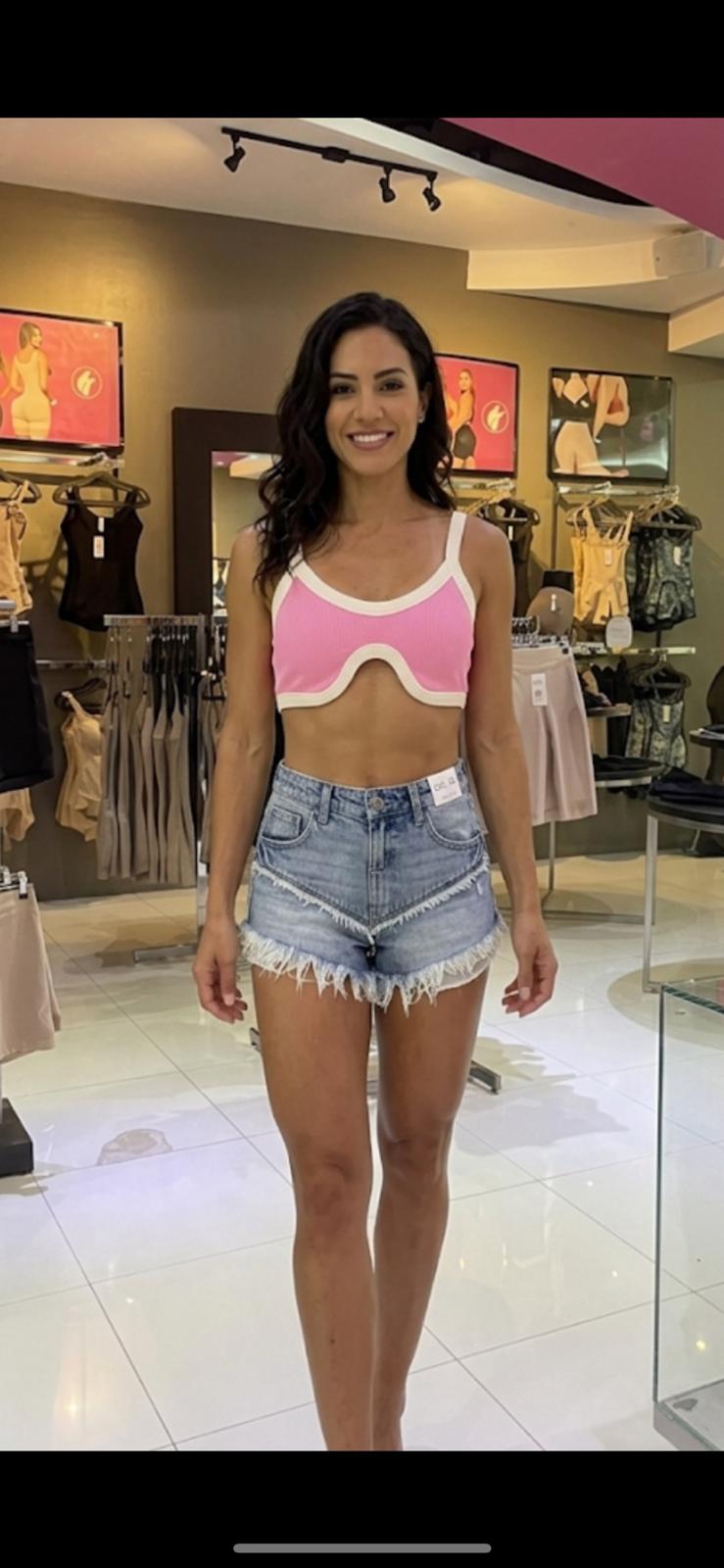 Top corto rosa - 4060-PINK