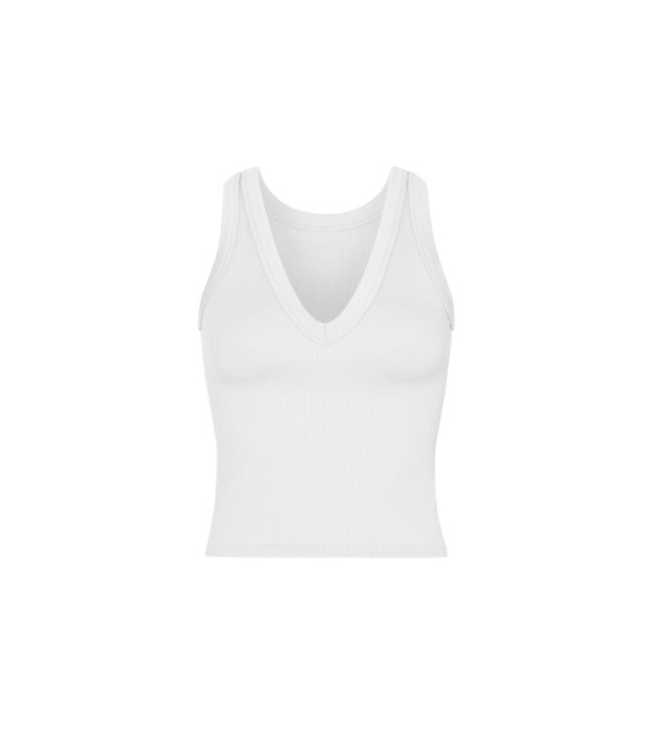 Top cuello V sin mangas   - 4053