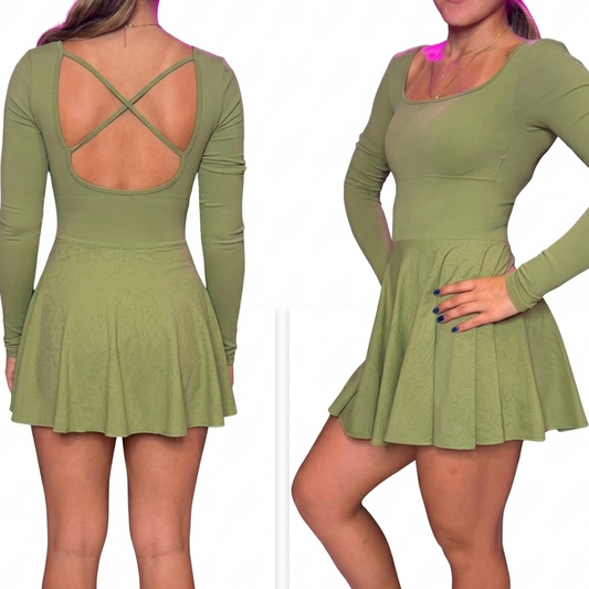 Vestido de tennis manga larga - STD44BCR-GREEN