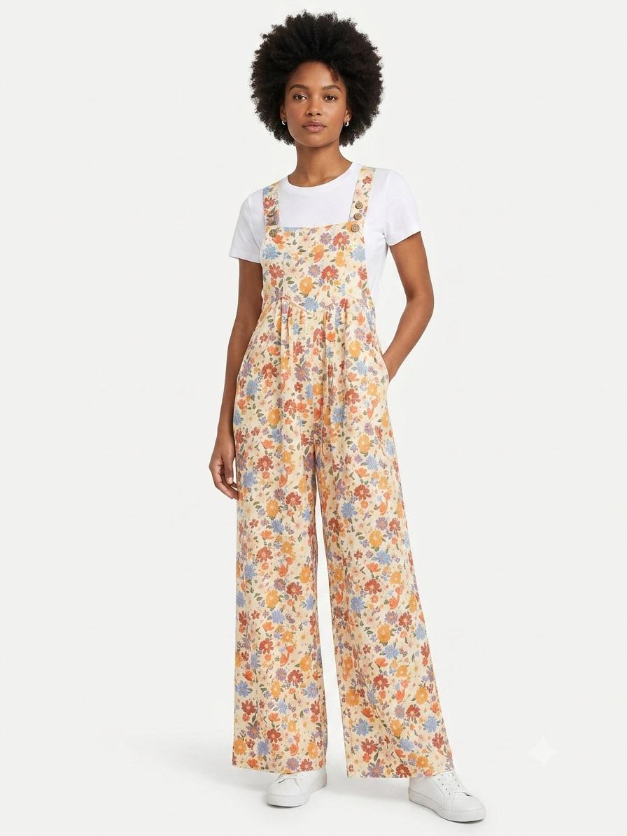 Jumper/overall con print de Flores - IB1130H-68