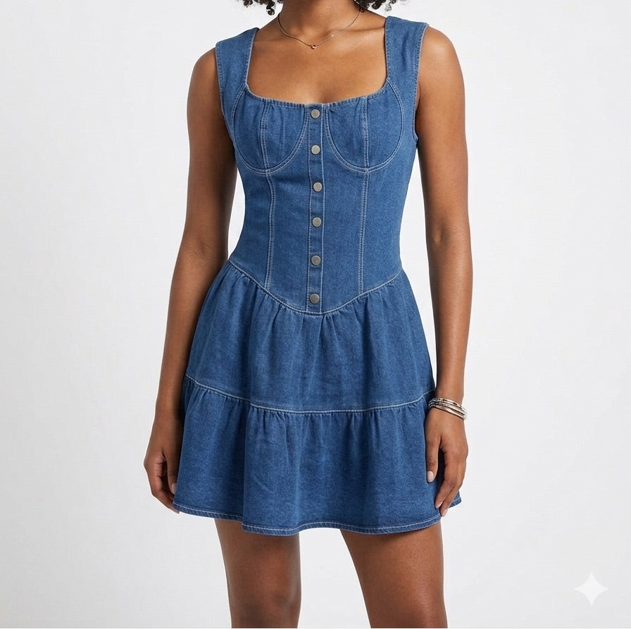 Vestido denim corto - VID50166